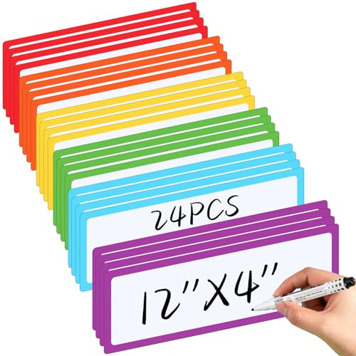 Trandraft Große, magnetische, trocken abwischbare Etiketten für Klassenzimmer, 30,5 x 10,2 cm, rechteckig, magnetische Namensschilder, Etikett, flexible Magnetaufkleber für Whiteboards, Kühlschrank Trandraft Große, magnetische, trocken abwischbare Etiketten für Klassenzimmer, 30,5 x 10,2 cm, rechteckig, magnetische Namensschilder, Etikett, flexible Magnetaufkleber für Whiteboards, Kühlschrank von Trandraft