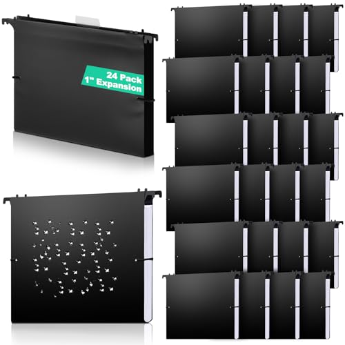 Trandraft Hängeregistraturen aus Kunststoff, Briefgröße, 2,5 cm, Schwarz, Ordner mit Registern, robuste Aktenordner, für Büro, Zuhause, sperrige Akten, 24 Stück Trandraft Hängeregistraturen aus Kunststoff, Briefgröße, 2,5 cm, Schwarz, Ordner mit Registern, robuste Aktenordner, für Büro, Zuhause, sperrige Akten, 24 Stück von Trandraft