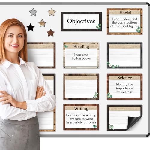 Trandraft Magnetische Schreibtafel, abwischbar, für Klassenzimmer, trocken abwischbar, Lernziele, Ziele, Klassenzimmer, Lehrbedarf, Bauernhaus, 16 Stück Trandraft Magnetische Schreibtafel, abwischbar, für Klassenzimmer, trocken abwischbar, Lernziele, Ziele, Klassenzimmer, Lehrbedarf, Bauernhaus, 16 Stück von Trandraft