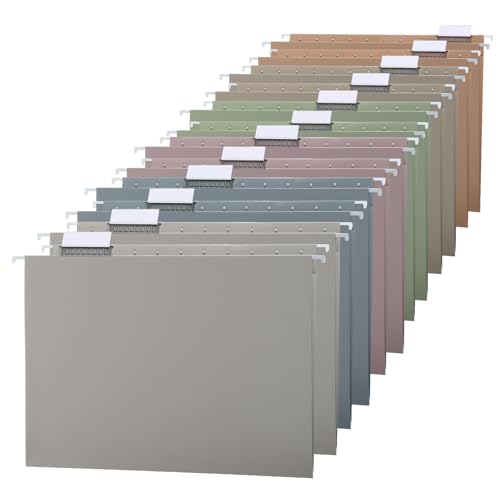 Trandraft Morandi Hängemappen, Briefform, 6 Farben, Hängemappe, Organizer für Büro, Zuhause, Aktenschrank (klassische Farbe), 12 Stück von Trandraft