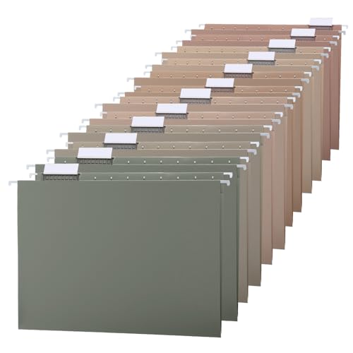 Trandraft Morandi-Hängemappen, Briefform, 6 Farben, Hängemappe, Organizer für Büro, Zuhause, Aktenschrank (natürliche Farbe), 12 Stück von Trandraft
