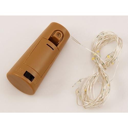 LED-Lichterkette 'Bottle', 2m, 20 warmweiße LEDs, Stromversorgung über 3x AG13 Knopfzellen, EIN/AUS Schalter, ideal für Flaschendekoration, nicht zur Raumausleuchtung geeignet von Trano