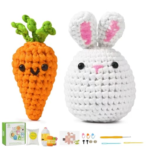 TranquilHome Häkelset für Anfänger,Lerne Amigurumi Plüschtiere zu häkeln-Häkelset für Anfänger-Freundliches-Garn-Schritt-für-Schritt deutscher Sprache Videoanleitung -Hase&Karotte TranquilHome Häkelset für Anfänger,Lerne Amigurumi Plüschtiere zu häkeln-Häkelset für Anfänger-Freundliches-Garn-Schritt-für-Schritt deutscher Sprache Videoanleitung -Hase&Karotte von TranquilHome