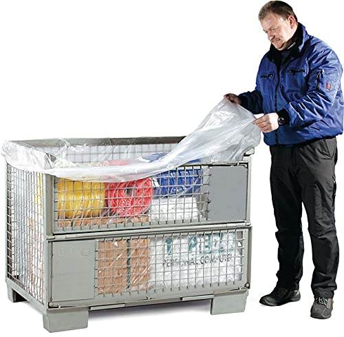 HDPE-Seitenfaltensack, 1300+950x1850mm, 25µ, Haube für Gitterbox,naturtrüb, 125 St./Rolle, perforiert von Trans-Pak AG Fachgroßhandel