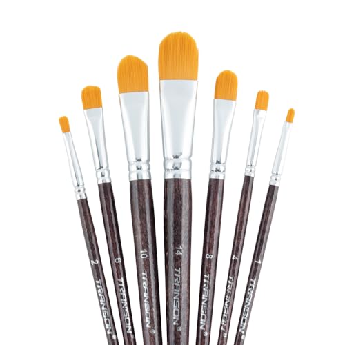 Transon Filbert-Pinsel-Set für Acryl-, Aquarell-, Gouache-Öl- und Körpermalerei, 7-teilig Transon Filbert-Pinsel-Set für Acryl-, Aquarell-, Gouache-Öl- und Körpermalerei, 7-teilig von Transon