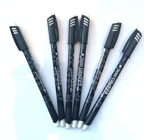 Tratto [6 Pack] Cancellik Kugelschreiber mit löschbarer Tinte, 1 mm, verpackt x 6, Farben wählbar, Blau, Schwarz, Rot und Mehrfarbig (Schwarz) von Tratto