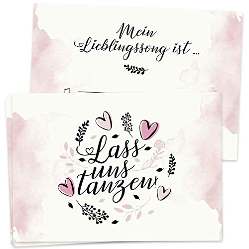 50 Musikwunschkarten für Hochzeit/Geburtstag Rosa Frame DIN A7 300g/m2 Papier Musikwunsch DJ Karte 50 Musikwunschkarten für Hochzeit/Geburtstag Rosa Frame DIN A7 300g/m2 Papier Musikwunsch DJ Karte von Trau-Dich-Fee