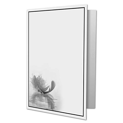 25 x Trauerkarte DIN A6 Motiv Feder - schwarzer Trauer-Rahmen - 10,5 x 14,8 cm - Doppelkarte bedruckbar - Kondolenzkarten für Danksagung, Einladung, Anzeige Trauer 25 x Trauerkarte DIN A6 Motiv Feder - schwarzer Trauer-Rahmen - 10,5 x 14,8 cm - Doppelkarte bedruckbar - Kondolenzkarten für Danksagung, Einladung, Anzeige Trauer von Trauer Papiere by GUSTAV NEUSER