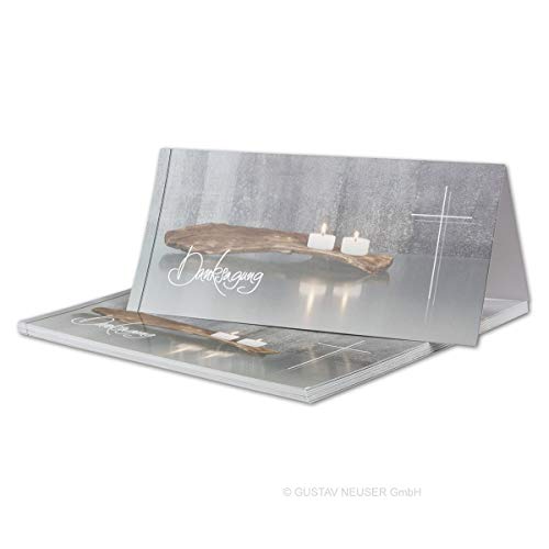 25x Danksagungskarten Trauer DIN LANG - Doppelkarten aufklappbar - Trauerkarten mit Motiv Kerzen auf altem Holz mit DANKSAGUNGS Schriftzug - würdevolle Dankeskarte 25x Danksagungskarten Trauer DIN LANG - Doppelkarten aufklappbar - Trauerkarten mit Motiv Kerzen auf altem Holz mit DANKSAGUNGS Schriftzug - würdevolle Dankeskarte von Trauer Papiere by GUSTAV NEUSER