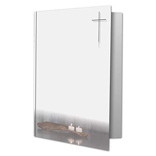 50 x Trauerkarte DIN A6 Motiv Kerzen auf Holz - mit Kreuz - 10,5 x 14,8 cm - Doppelkarte bedruckbar - Kondolenzkarten für Danksagung, Einladung, Anzeige Trauer 50 x Trauerkarte DIN A6 Motiv Kerzen auf Holz - mit Kreuz - 10,5 x 14,8 cm - Doppelkarte bedruckbar - Kondolenzkarten für Danksagung, Einladung, Anzeige Trauer von Trauer Papiere by GUSTAV NEUSER