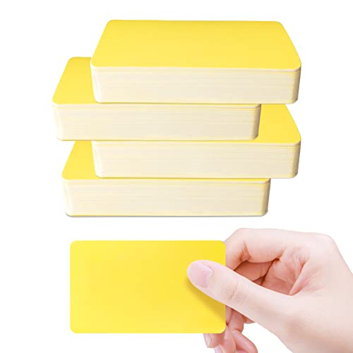 200 Stück Blanko Kraftpapier Karten,6 Farben DIY Papier Karten Wortkarten Karteikarten Mitteilungskarten Visitenkarten Lernkarten Memory Karten (Gelb) von Traumarkeu