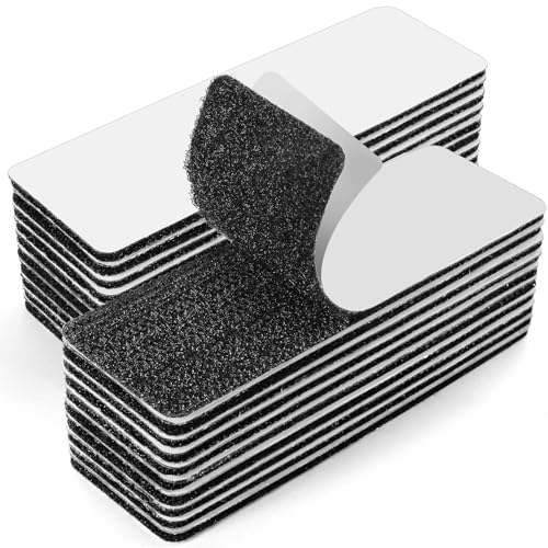 Traumarkeu 20 Stück Filz, stark klebend, für Stoff. Doppelseitiger Aufkleber, extra stark, rechteckig, 3 x 10 cm, Montageband für Haus, Büro, Garage (schwarz) von Traumarkeu