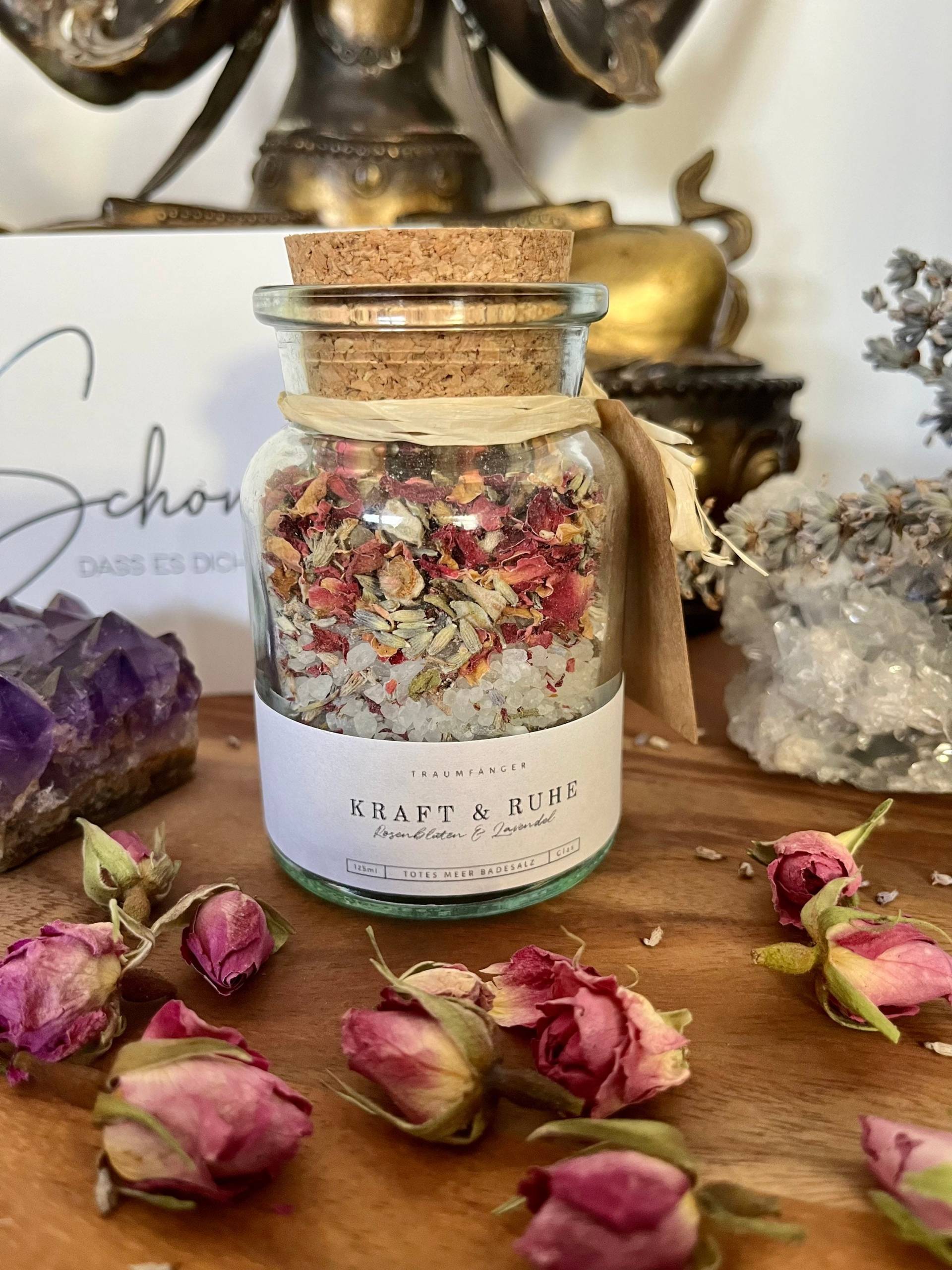 Ritualbad „Kraft Und Ruhe" Ritual Badesalz Mit Rosenblüten & Lavendel - Meersalz Geschenk Für Frauen | Seelenbad Wohlbefinden Ritualbad „Kraft Und Ruhe" Ritual Badesalz Mit Rosenblüten & Lavendel - Meersalz Geschenk Für Frauen | Seelenbad Wohlbefinden von TraumfaengerLaden