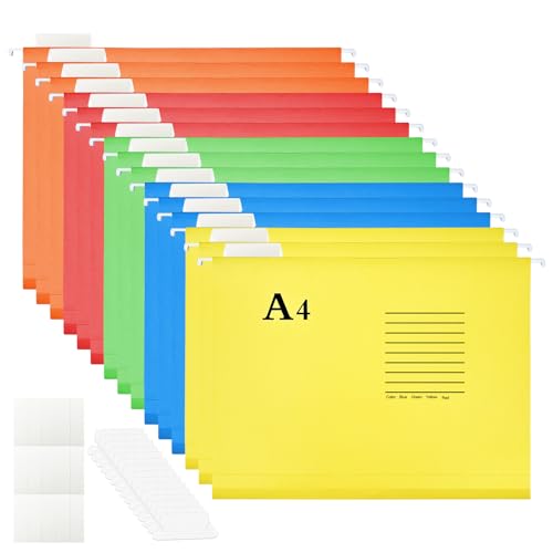 Traxenta 15 Stück Hängeregister Mappen A4, Foolscap Hängemappen, Hängeordner Farbig, Hängehefter für DIN A4, Hängemappe mit Reitern und Karteneinsätzen, für Büro, Schule, Zuhause, Arbeit, Organisation Traxenta 15 Stück Hängeregister Mappen A4, Foolscap Hängemappen, Hängeordner Farbig, Hängehefter für DIN A4, Hängemappe mit Reitern und Karteneinsätzen, für Büro, Schule, Zuhause, Arbeit, Organisation von Traxenta