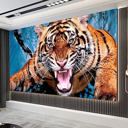 Diamond Painting Erwachsene Set 5D Diamant Painting Bilder Tiger Brüllen Diamant Painting Bilder Erwachsene Groß xxl mit Diamond Painting Zubehör Als Geschsenk Wanddekoration Zu Hause (180x70cm) von Trayosin