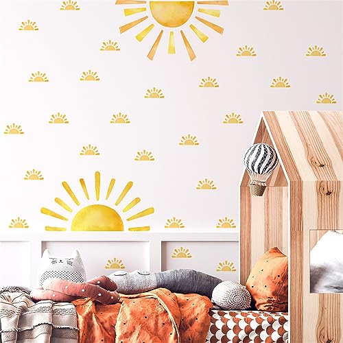 Große Wandtattoo Wandaufkleber Sonne Wandsticker für Kinder Mädchen Kinderzimmer Babyzimmer Kind Baby Mädchen Wandbild Wanddeko (B) von Trayosin