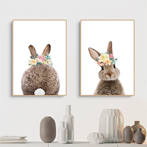 Trayosin 2er Set Premium Poster Set, Kaninchen Poster Set, Wandbilder Deko Bilder Kinderzimmer Mädchen und Jungen Babyzimmer Deko Wandposter, Ohne Rahmen (30x40cm) von Trayosin