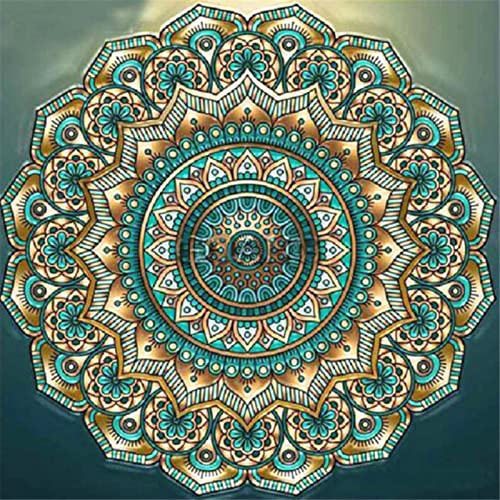 Trayosin 5D DIY Diamond Painting Kits Mandala, Vollbohrer Blumen Diamant Malerei Kits für Kinder Erwachsene, Diamant Stickerei Leinwand Bilder Malerei, Wohnwand Dekor (4Mandala,60x60cm) von Trayosin