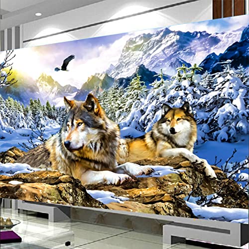 Trayosin 5D DIY Diamond Painting Schnee Wolf, Diamant Painting Tier Bilder Groß für Erwachsene Kinder, Diamant Malerei Set Kristallstrass-Stickerei, Kunsthandwerks-Zubehör, Wanddekoration (80x60cm) von Trayosin