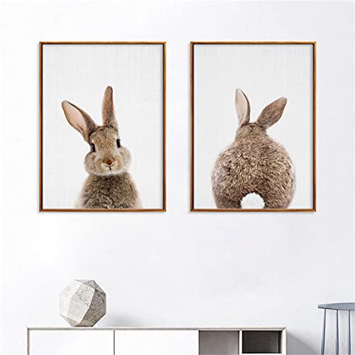 Trayosin Bilder Kinderzimmer 2er Set, Premium Kaninchen Poster Set, Wandbilder Deko Bilder Kinderzimmer Mädchen und Jungen Babyzimmer Deko Wandposter (30x40cm) von Trayosin