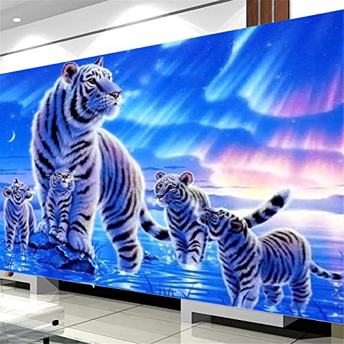 Trayosin DIY Diamond Painting Kit Tiger, Diamant Painting Bilder Groß für Erwachsene Kinder, 5D Diamant Malerei Strass Stickerei für Home Wall Decoration Geschenk (120x80cm) von Trayosin