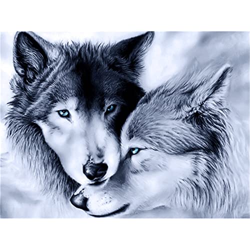 Trayosin Diamond Painting Tiere Set Diamond Painting Bilder Wolf, 5D Diamant Painting Bilder Erwachsene, 5D Diamond Painting Erwachsene Diamant Malerei Kits (A,50x70cm) von Trayosin
