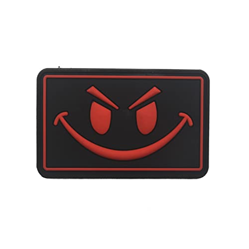 PVC Klett Patch Schlechter Smiley Lächelndes Gesicht Morale Tactical Military Bestickter Hook Patch Glühen Im Dunklen Aufnäher (D) von Trayosin