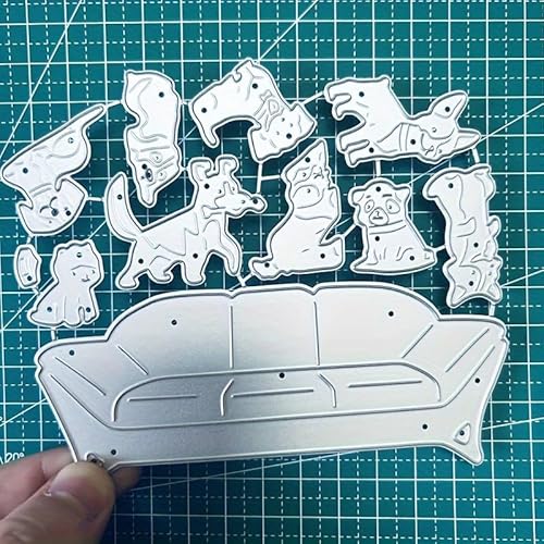 Hundesofa-Stanzformen für Kartenherstellung, Metall-Stanzformen, Metall-Stanzform, Scrapbooking-Stanzformen, DIY geätzte Prägeschablone zum Basteln von Trdxxx