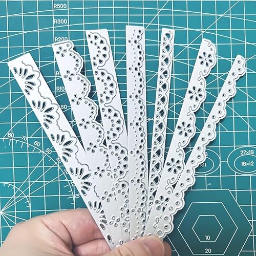 Stanzschablonen für Kartenherstellung, Blumenmuster, Metall-Stanzform, Scrapbooking, DIY, geätzte Prägeschablone zum Basteln, 7 Stück Stanzschablonen für Kartenherstellung, Blumenmuster, Metall-Stanzform, Scrapbooking, DIY, geätzte Prägeschablone zum Basteln, 7 Stück von Trdxxx