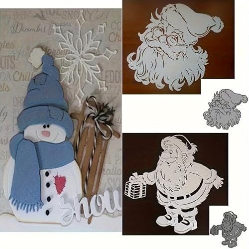 Trdxxx 3 x "Merry Christmas"-Stanzformen für Kartenherstellung, Weihnachtsmann-Stanzformen, Weihnachts-Schneemann, Metall-Stanzform, Scrapbooking-Stanzformen, DIY geätzte Prägeschablone zum Basteln Trdxxx 3 x "Merry Christmas"-Stanzformen für Kartenherstellung, Weihnachtsmann-Stanzformen, Weihnachts-Schneemann, Metall-Stanzform, Scrapbooking-Stanzformen, DIY geätzte Prägeschablone zum Basteln von Trdxxx