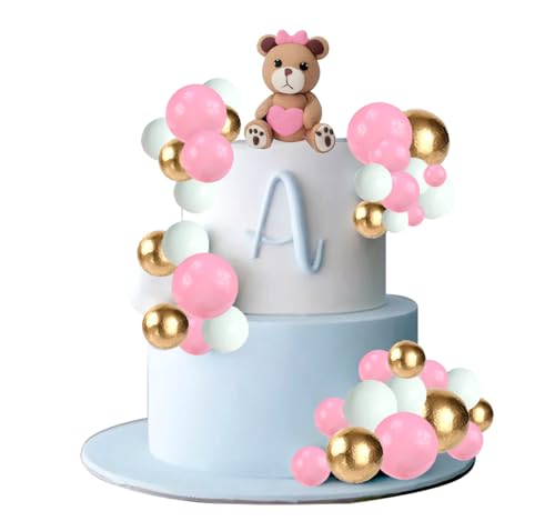 Teddybär kuchen deko Babyparty Kuchen Dekoration Geburtstagstorte Deko Baby Boy Mädchen Junge Kuchendekoration（Rosa） von Treasureheart