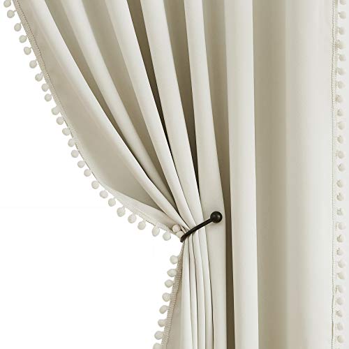 Treatmentex Pom Pom Verdunkelungsvorhänge, elfenbeinfarbene Vorhänge für Kinderzimmer, Verdunkelungsvorhang, 137,2 cm, kurzes Fenstervorhang-Set für Wohnzimmer, Schlafzimmer, 2 Paneele Treatmentex Pom Pom Verdunkelungsvorhänge, elfenbeinfarbene Vorhänge für Kinderzimmer, Verdunkelungsvorhang, 137,2 cm, kurzes Fenstervorhang-Set für Wohnzimmer, Schlafzimmer, 2 Paneele von Treatmentex
