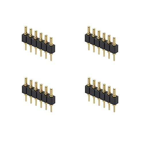 Treedix 4 vergoldete Federstecker, 7,5 mm lang, PCB-Durchgangsbuchse (6-poliger Stecker) von Treedix