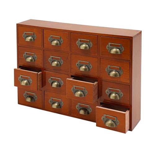 Holz Schublade Organizer Desktop Mini Kommode mit 16 Schubladen, Vintage Schubladenschrank für Home Office Desk Organizer Holz Schublade Organizer Desktop Mini Kommode mit 16 Schubladen, Vintage Schubladenschrank für Home Office Desk Organizer von Treeisland