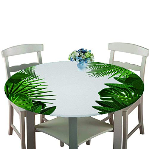Wasserdicht Antifouling Tischdecke Runde, Treer Polyester Abwaschbar Pflegeleicht Tischtuch mit Elastische Kante 3D Drucken Tischdecken für Küche Esszimmer Party Garten (F,Durchmesser 130cm) von Treer-shop