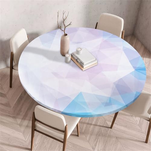 Treer Moderne Textur Tischdecke Outdoor Rund, Lotuseffekt Tischdecke Abwaschbar Elastisch Rund Gartentischdecke, für Garten, Küche, Esstisch, Parteien Tischdecken (Hellviolett,60cm) von Treer