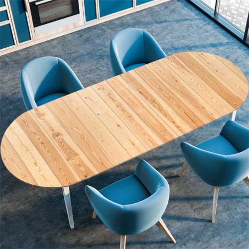 Treer Retro-Holzmaserung Tischdecke Oval,Fleckschutz Tischdecke mit Elastischem Rand,Lotuseffekt Tischdecke, Freien Küche Tischdecken Tischdecke Abwaschbar Picknick (Braun,132x178cm/52 x70) von Treer