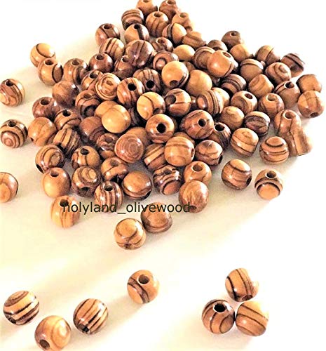 6 mm ~ (600 Perlen) Olivenholz runde Perlen poliert Rosenkranz Schmuck Heiligen Land Bethlehem Jerusalem von Trees Of The Land