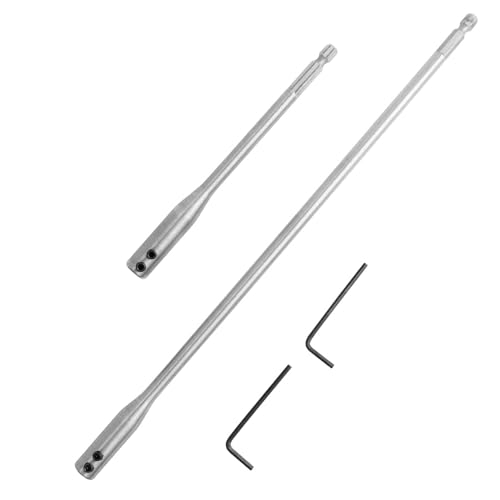 Treki 2 Stück Bit Verlängerung 150mm 300mm Extra Lang Bithalter Schnellwechsel Bit Halterung mit 6,35 Sechskant, Bitverlängerungen Hex Bit Adapter Lang Bit Aufnahme für Bohrmaschine von Treki