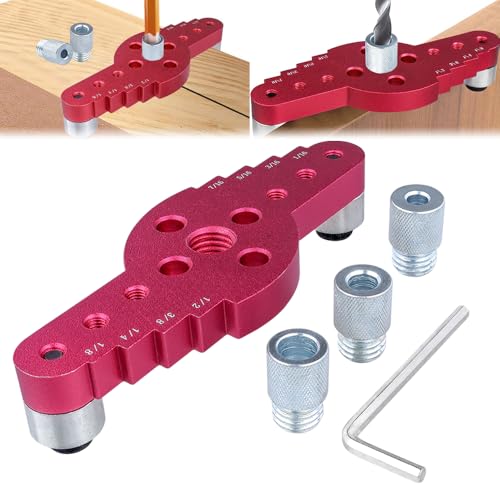 Treki 2 in 1 Dübellehre Bohrschablone Taschenloch 6/8/10 mm und 1,5-12,7 mm Streichmaß Anreisswerkzeug, Selbstzentrierend Doweling Jig Kit für Dübelhilfe, Locher Locator Bohrhilfe für Dübellochführung Treki 2 in 1 Dübellehre Bohrschablone Taschenloch 6/8/10 mm und 1,5-12,7 mm Streichmaß Anreisswerkzeug, Selbstzentrierend Doweling Jig Kit für Dübelhilfe, Locher Locator Bohrhilfe für Dübellochführung von Treki