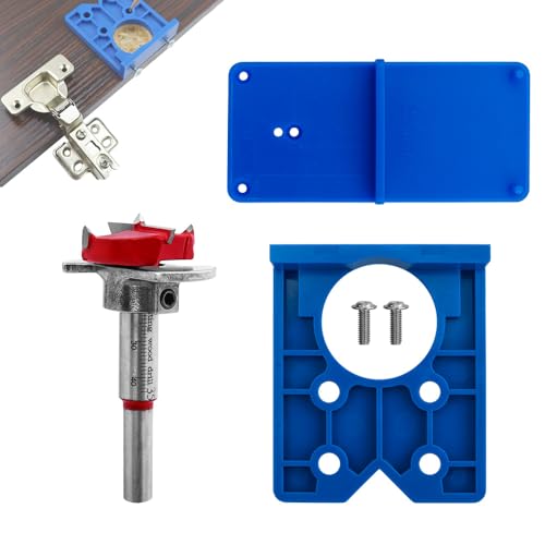 Treki 35mm Forstnerbohrer + Topfscharnier Schablone Scharnier Bohrschablone Topfband Ankörnschablone, Scharnierschablonen Verdeckte Scharnierlehre Scharnierbohrlehre für Scharniere Montageplatte Treki 35mm Forstnerbohrer + Topfscharnier Schablone Scharnier Bohrschablone Topfband Ankörnschablone, Scharnierschablonen Verdeckte Scharnierlehre Scharnierbohrlehre für Scharniere Montageplatte von Treki