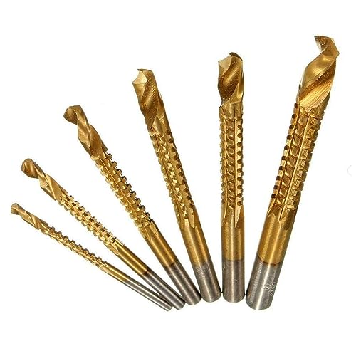 Treki 6 x Spiralbohrer, HSS, Hochgeschwindigkeitsstahl, 3-8 mm, Bohrer und Säge, Bit-Set, Titan, HSS-beschichtet, Holzbearbeitungswerkzeuge für Holz und Metall Treki 6 x Spiralbohrer, HSS, Hochgeschwindigkeitsstahl, 3-8 mm, Bohrer und Säge, Bit-Set, Titan, HSS-beschichtet, Holzbearbeitungswerkzeuge für Holz und Metall von Treki