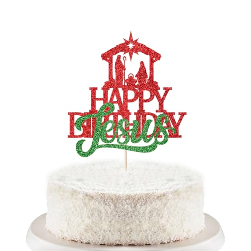 Trelsan Happy Birthday Jesus Cake Topper, Jesus Birthday, Good Friday Cake Decorations, Eve Xmas Party, Christmas Theme Birthday Party Selected Cake Decor Supplies, Christmas Religious Decorations Trelsan Happy Birthday Jesus Cake Topper, Jesus Birthday, Good Friday Cake Decorations, Eve Xmas Party, Christmas Theme Birthday Party Selected Cake Decor Supplies, Christmas Religious Decorations von Trelsan