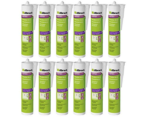 12x Illbruck LD701 Strukturacryl Putzacryl mit körniger Struktur zur Reparatur von Wand + Fassade 310ml Weiss von Tremco Illbruck