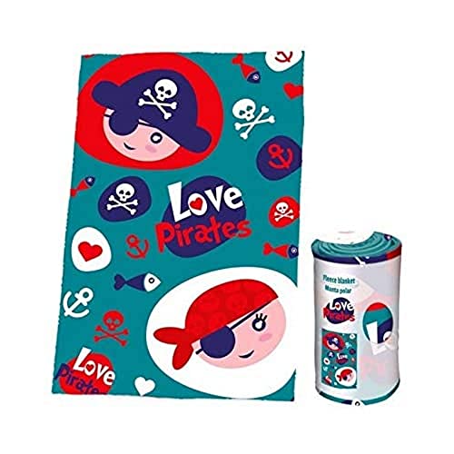 Trend Import Piraten KL82450, Kuschelig weiche Decke aus wunderbar warmen Polarfleece mit superweichem Silk-Touch, ca. 150 x 100cm groß. In Geschenkband eingewickelt, bunt, Baby von Trend Import