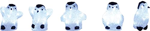 Trend Line LED Acrylfiguren Pinguin 5 Stück 13 cm kaltweiß Außen mit Timer Acyrlfigurenset von Trend Line