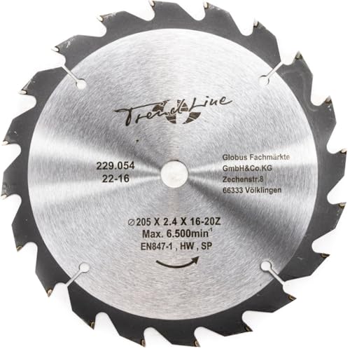 TrendLine HM-Kreissägeblatt Ø 205 mm Bohrung Ø 16 mm Sägeblätter & Sägehilfen von Trend Line