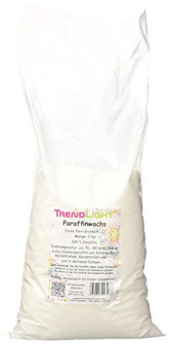 TrendLight Paraffin Paraffinwachs rein Weiss zum Kerzen herstellen 2 kg Markenqualität von TrendLight
