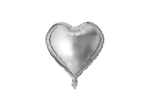 20x Folienballon Herz Ø 45cm Helium Luftballon Herzballon Folienballons für Hochzeit Geburtstag Jahrestag Geschenk (Silber) von Trendario
