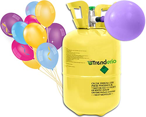 Helium Gasflasche für 30 Ballons | Heliumflasche 200L Gasfüllung Folienballons Luftballons | Party Hochzeit (1 x Ballongas 30) von Trendario
